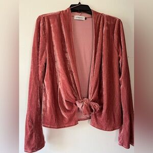 Pink velvet shrug sweater